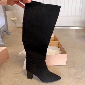 JustFab Black Heeled Boots